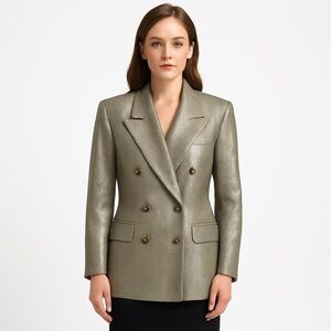 STIRLING COOPER Vintage Taupe Double-Breasted Suit Jacket/Blazer Size 6